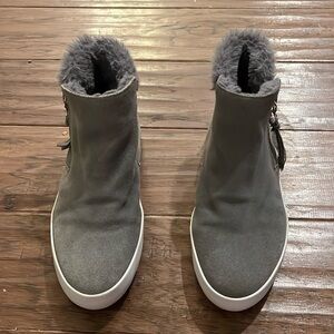 Rebecca Minkoff Gray Suede High Top Sneakers